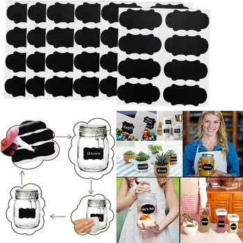 

Blackboard Stickers Removable Jars Labels Kitchen For Home Black Writable Small and practical