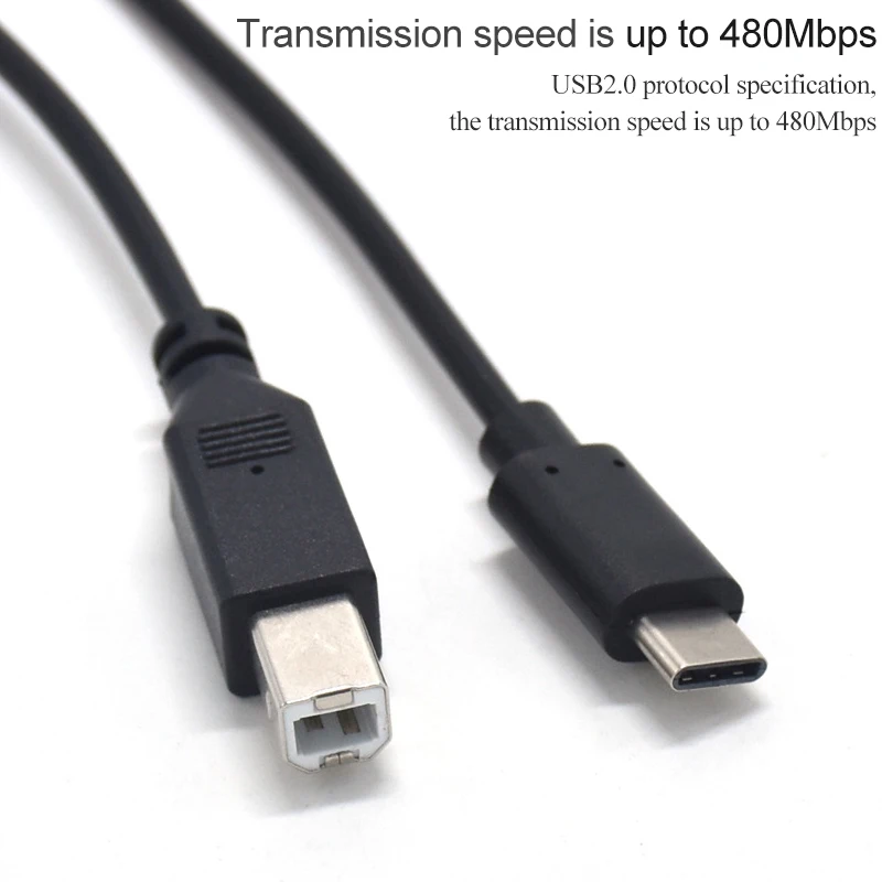 USB 3,1 usb type-C мужской разъем для USB 2,0 B Тип Мужской кабель для передачи данных для сотового телефона, MacBook, ноутбука и принтера