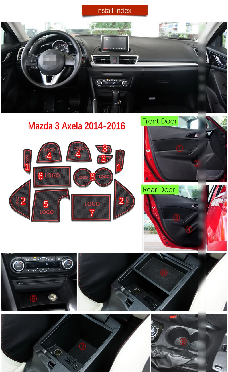 Автомобильный Гаджет коврик для Mazda 3 Axela BM MK3 предрестайлинг аксессуары гелевая накладка резиновая ворота Слот коврики чашки S ковер