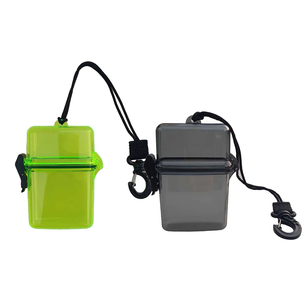 2Pcs Surf Scuba Diving Waterproof Dry Box Case for Money ID Cards License Keys for Water Sports