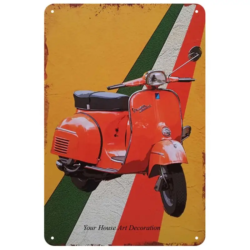 Винтажная металлическая Жестяная Табличка Vespa лучший гараж для мотоцикла езды на