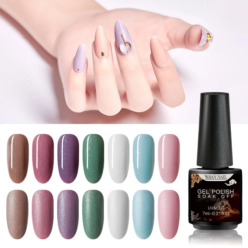 

RBAN NAIL 7ml Gel Nail Polish Hybrid Varnish All for manicure Art Glitter Top Base Coat UV Vernis Semi Permanent Acryl Gel Lak