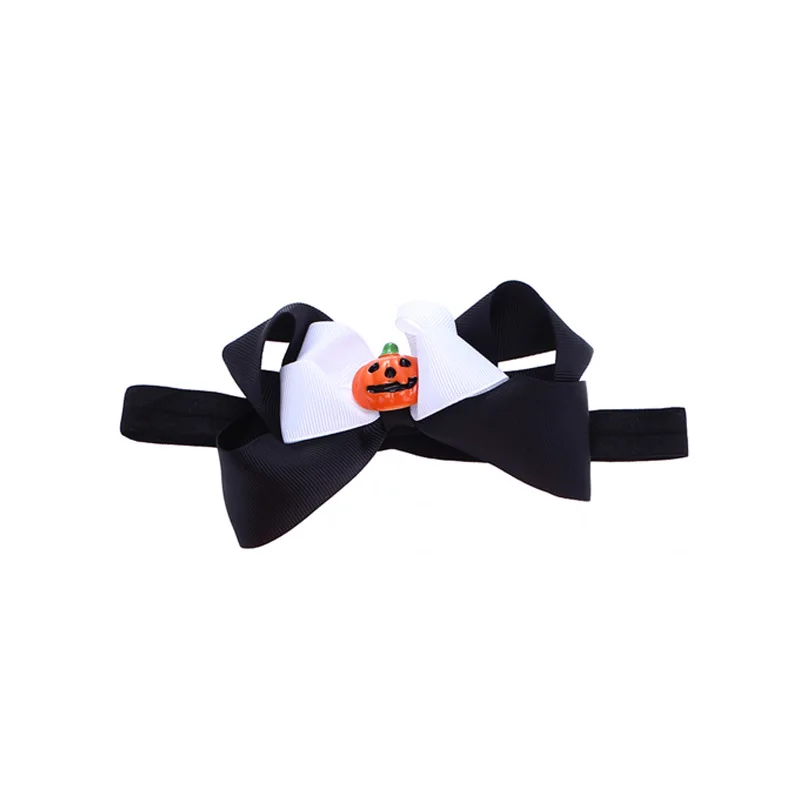 30 шт./партия, шарф для Хэллоуина эластичная повязка для головы призрак Праздничная Тыква Аксессуары Детская повязка на голову праздничные аксессуары для волос - Цвет: black