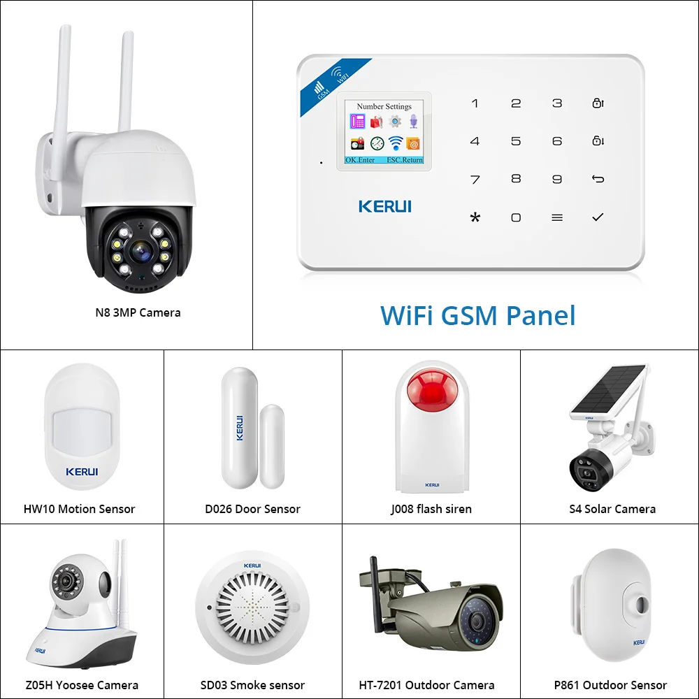 Беспроводная домашняя сигнализация Kerui W18 с поддержкой Wi Fi GSM IOS Android|Комплекты для сигнализации| |