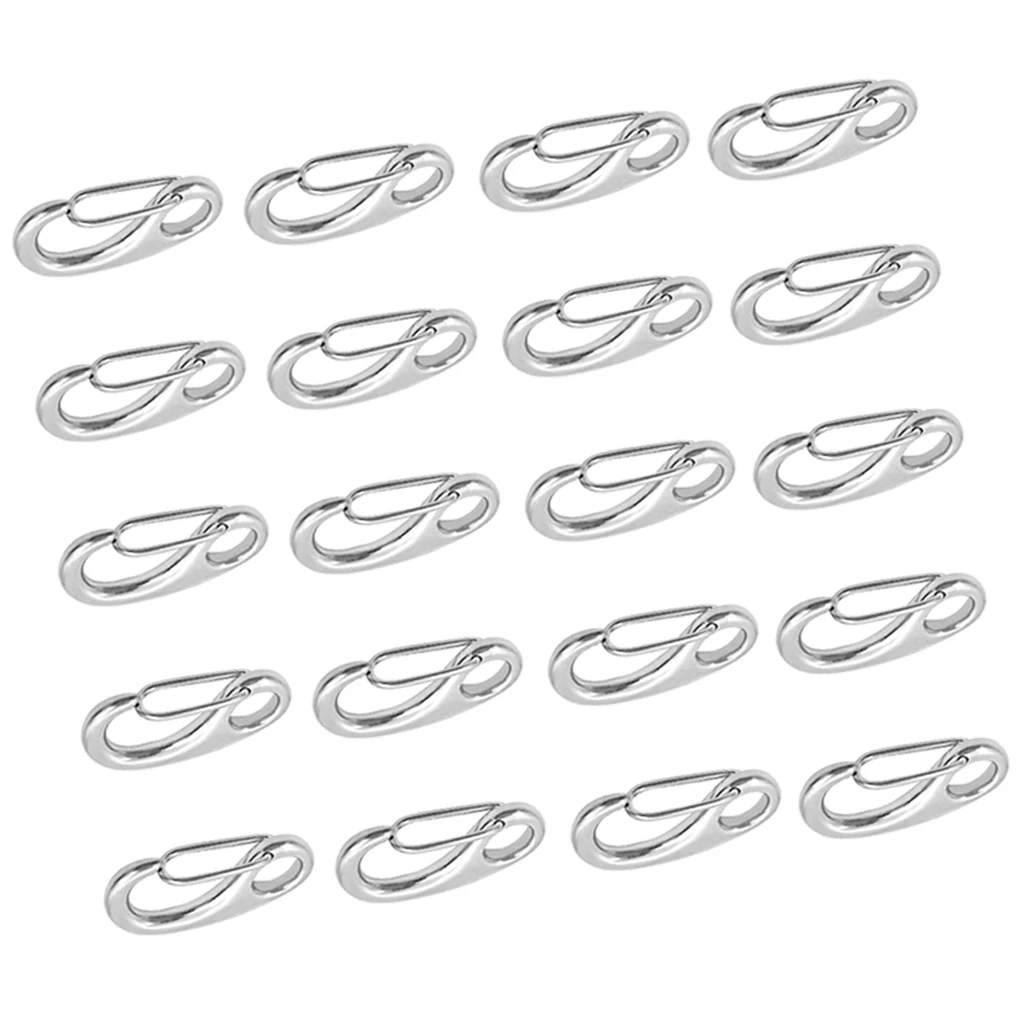 20x Stainless Steel Spring Clip Snap Hook / Lobster Claw 50 x 18 mm