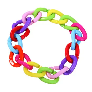 

200Pcs Plastic C-Clips Hooks Chain Links DIY Rainbow Bird Parrot Chewing Toys X6HC