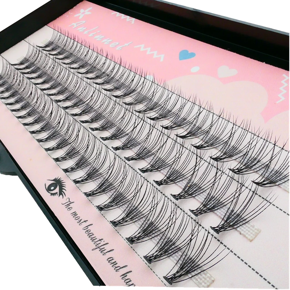 

10D 60 Clusters/Box Cluster Eyelashes,Thick Individual Eyelash Extension Eyelashes Bunches Professional Makeup False Eyelashes