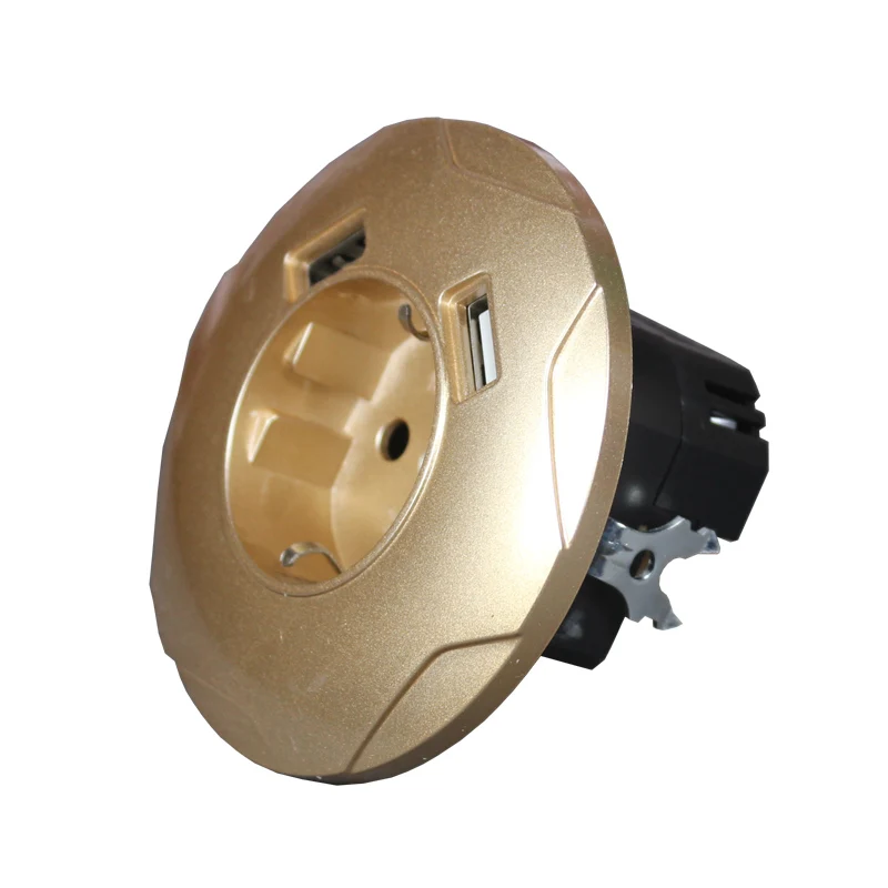 Gold Color Настенная розетка USB зарядное устройство двойной USB Порты и разъёмы 5V 2A Usb enchufes para сравнению приз высокого качества золотистого цвета C4-01 - Тип: Gold Color