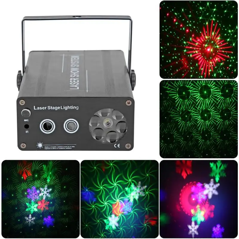 

Snowflake Stage Laser LED Lamp Landscape Projector Lighting Voice Control More than 200 Laser Effects for Festival Party