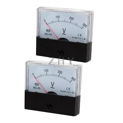 

AC 0~300V Class 2.5 Voltmeter Analog Volt Panel Meter MU-45 2 Pcs