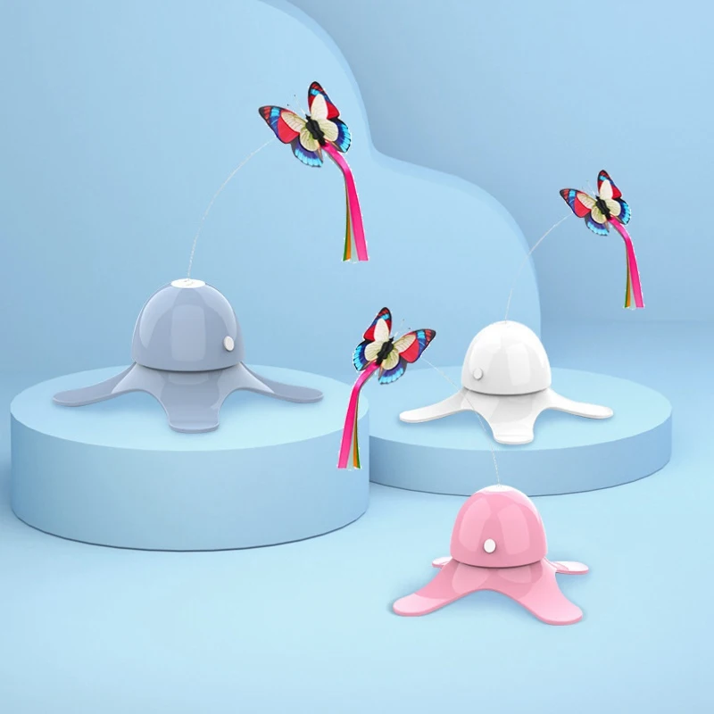 

Electric Rotating Butterfly Pet Cat Electric Toys Teaser Interactive Cats Toy Rotating Funny Feather Toys For Pet Cats hot