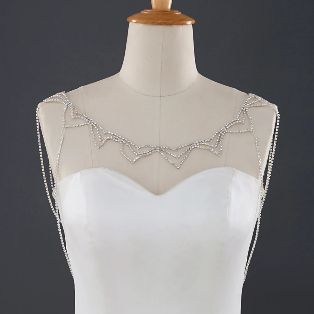 

TRiXY G15 Sparkly Diamond Wedding Bolero Luxury Bridal Appliques diamond Wedding Wrap Jacket for Evening Prom Wedding Accessory