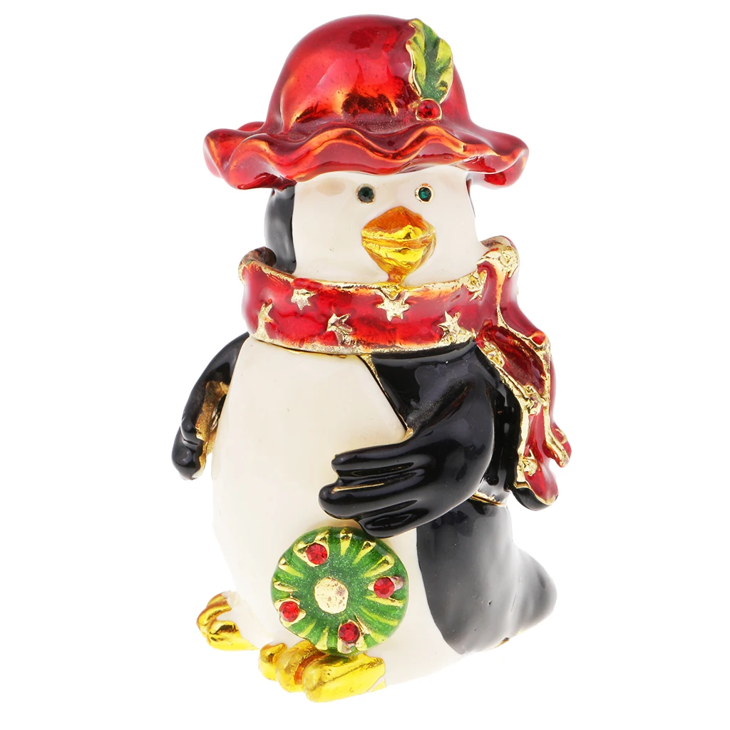 

Exquisite Enamel Penguin Shape Necklace Trinkets Bracelet Brooch Holder Case Organiser