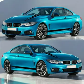 

Mirror Sticker Side Skirt Strip Car Body Hood Rearview Accessories Parts