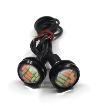 

2pcs Motor Car LED Light Ultra-thin 23MM Two-color Eagle Eye Light DC12V 4014 12SMD White Light + Yellow Light Decorative Lights