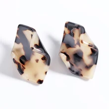 Леопардовые Черепаховые серьги-гвоздики неровность скрученные акриловые серьги для женщин элегантные Ювелирные изделия Подарки для женщин Brincos