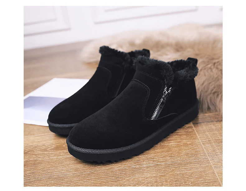 men women winter warm work boots with plush fur casual lightweight ankle boots waterproof anti-skid outdoor sneakers sports shoes couple unisex plus size shoes (25)