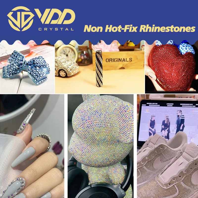 VDD 도매 SS3-SS20 14400PCS/PACKS 네일 아트 장식 의류 DIY에 대한 플랫 백 3D 돌에 유리 라인 석 크리스탈 접착제