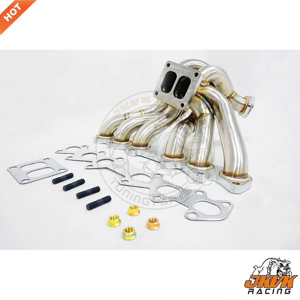 Паровая труба JKVK RACING SS321 3 мм T4 двойной прокруточный коллектор Supra 2JZGTE 2JZ-GTE 2jz 1993-1998 |