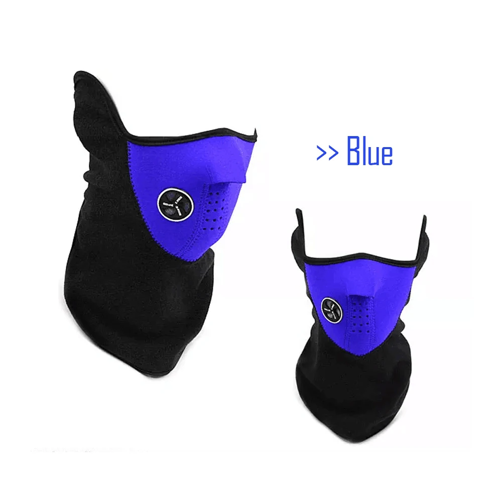 Winter Warm Ski Mask Bike Bicycle Cycling Half Face Mask for Running Outdoor Winter Neck Guard Scarf Mask Headwear - Цвет: Синий