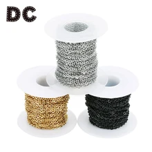 

DC 10 Yard/lot 1mm 1.5mm 2mm 2.5mm 3mm Stainless Steel Chain Bulk for silver Gold Chain for Necklace DIY Jewelry Materials