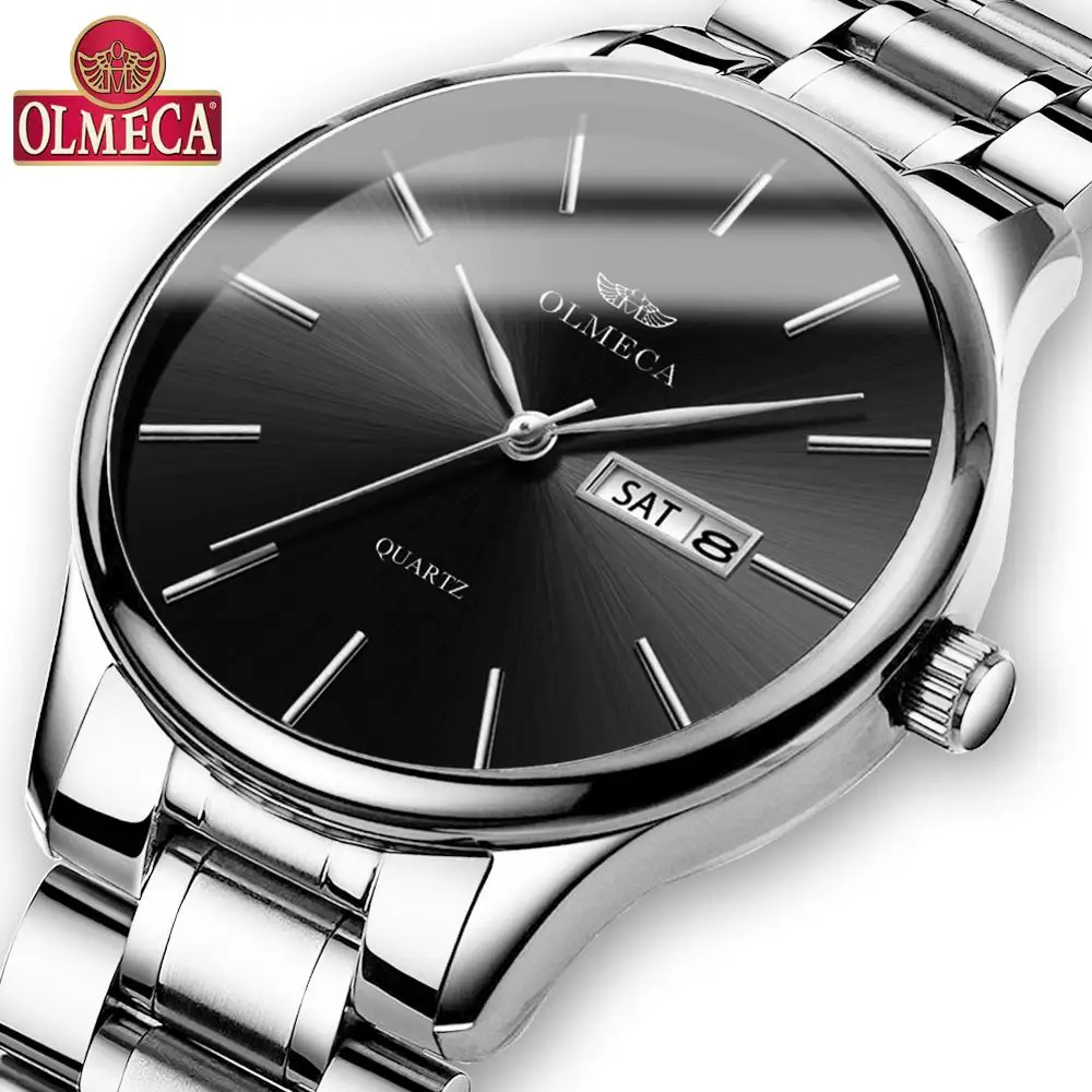 

OLMECA Men Watches Waterproof Luxury Stainless Steel Watch Military Quartz Wristwatches Saat Relogio Masculino Drop-Shipping