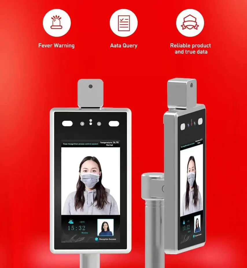 US $815.00 7 inch Temperature Indicator Dynamic Face Recognition Time Attendance Access Control System Employee face dynamic attendance