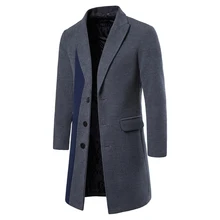 Мужские формальные офисные бизнес тренчи с длинным рукавом пуговицы Верхняя одежда Куртки Топы