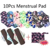 10pcs Reusable Bamboo Cloth Pad Hygiene Menstrual Panty Pad Washable Menstrual Pad Mama Sanitary Towel Pad Feminine For Lady 1