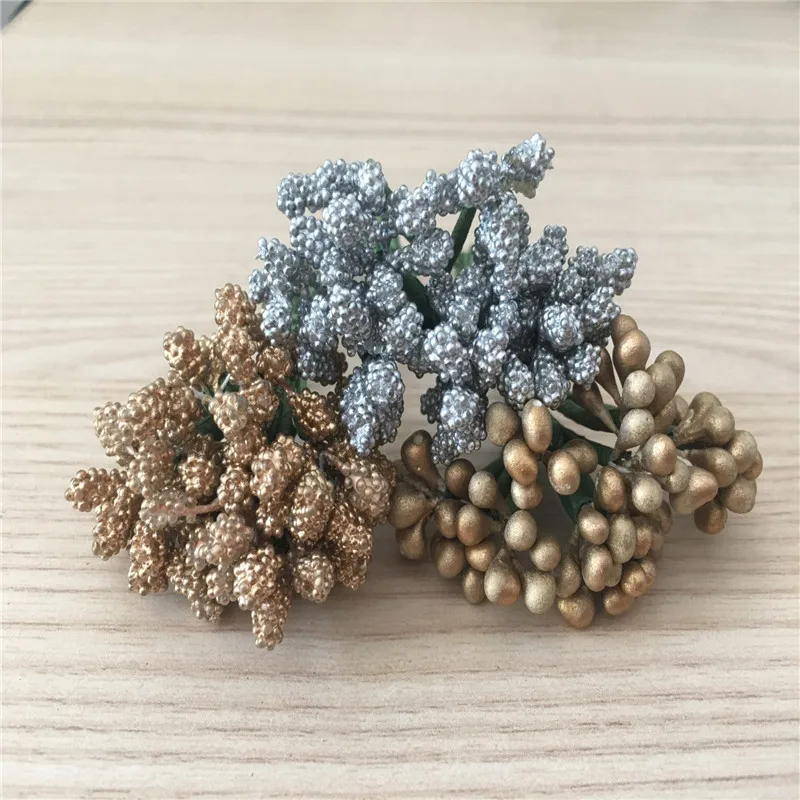 

gold silver diy christmas decorative accessory bead mulberry garland decoration candy box accessory floral flower