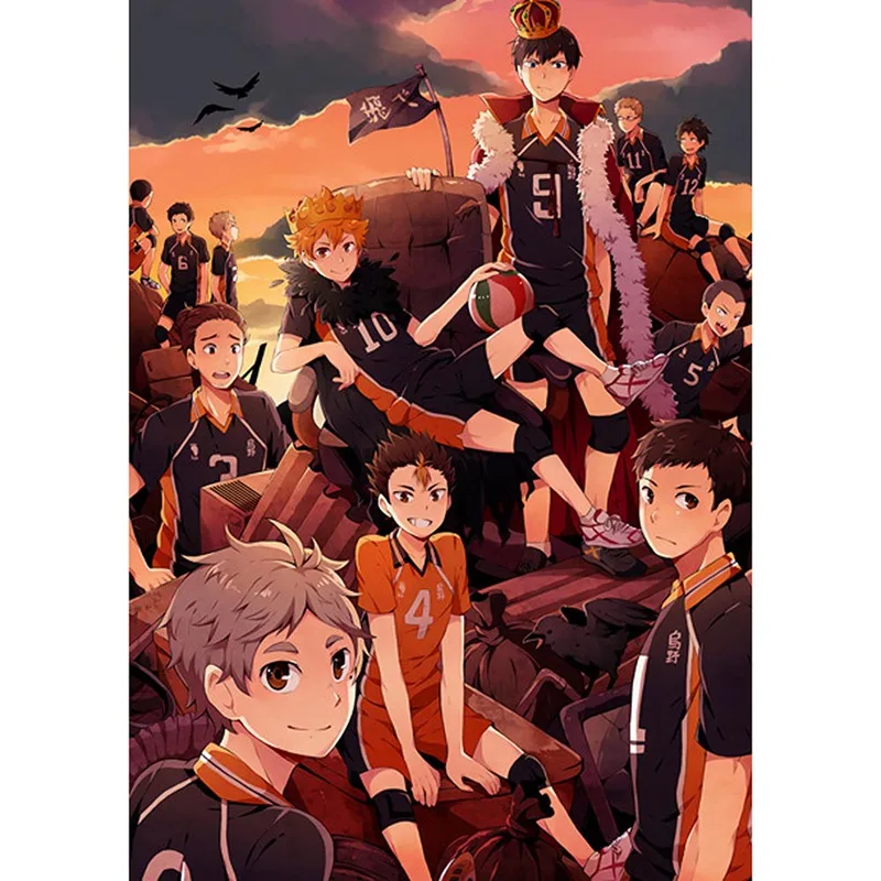 

2020 Volleyball Boy Japan Style Cartoon Anime Haikyuu Poster Modular Painting Anime Posters Wall Artwork Picture Art Home Decor