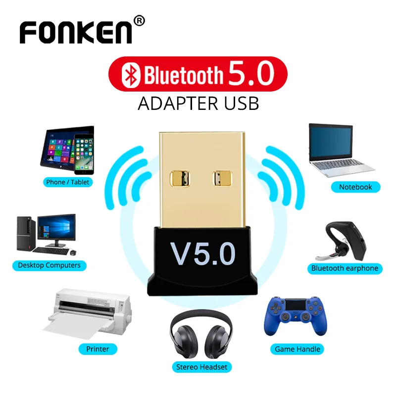 FONKEN Bluetooth 5 0 Receiver USB Wireless Bluetooth Adapter Audio Dongle Sender for PC Computer Laptop 1