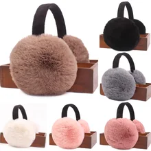 Женские мягкие теплые наушники, одноцветные зимние теплые наушники, складные HATCS0427