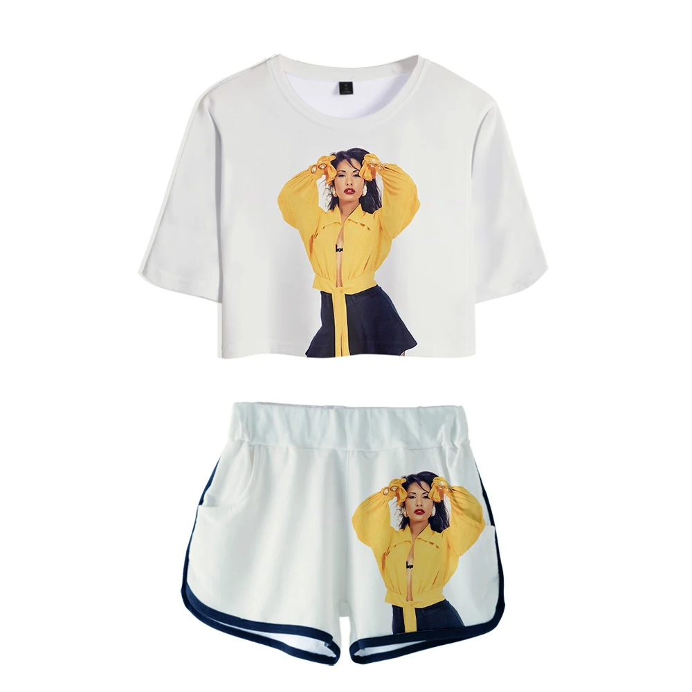 

Top Latin artist of the '90s singer Selena Quintanilla 3D print Two Pieces sets Women Fashion girl Casual T-shirt+shorts Clothes