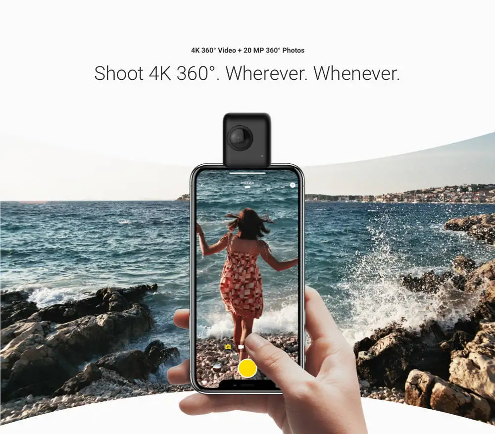 Insta360 Nano S 4K 360 VR видео панорамная камера 20 Мп фото для iphone X XS XR для iphone 7 8 6 серии
