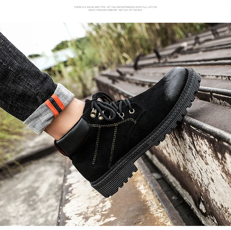 New men's boots tooling retro casual England boots men's shoes autumn and winter high boots zapatos de hombre high top sneakers