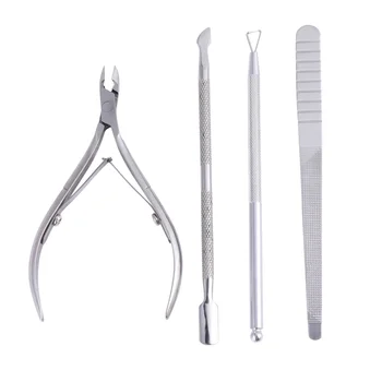 

4pcs Stainless Steel Dead Skin Shear Dead Skin Forceps Dead Skin Pushing Manicure Tool