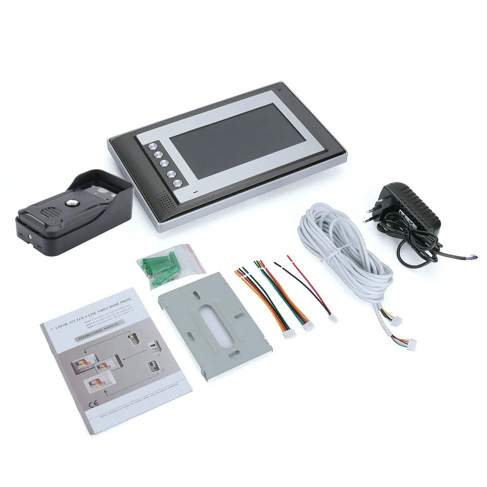 7 ''TFT lcd Проводной Видео дверной телефон визуальный видеодомофон спикерфон домофон система с водонепроницаемой уличная камера с ИК подсветкой
