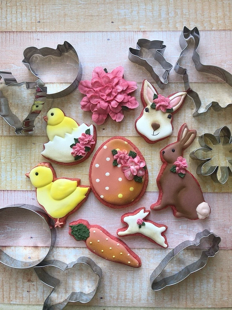 Spring Easter Cutters 3pcs Egg Hatching Chick Chick Biscuit Fondant Pastry Bread Stainless Steel Large Size Cooki Mold