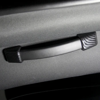 

For Dodge Challenger 2015-2019 Accessories ABS Carbon Fiber Black Front Roof Handle Cover Trims 2 Pcs