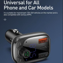 Автомобильный bluetooth 5,0, fm-передатчик, беспроводной аудио приемник, Автомобильный MP3 плеер, 2.1A, двойной USB, быстрое зарядное устройство, автомобильные аксессуары