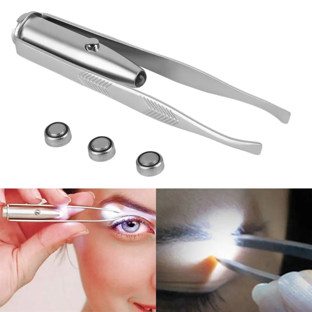 Stainless Steel Eyebrow Tweezers LED Eyebrow Hair Removal Tool Portable  Facial Eyebrow Hair Remover Epilator Make Up Beauty Tool|Sản phẩm làm thon  gọn| - AliExpress