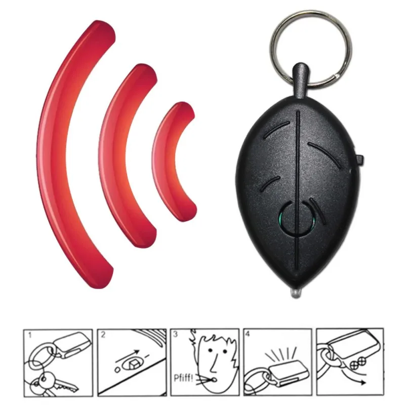 

Portable Key Finder Anti-lost Keychain Leaf Whistle Induction Key Whistle Sound LED Light Anti-Lost Alarm