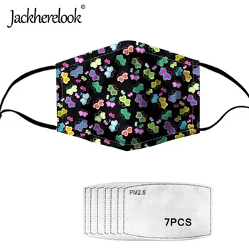 

Jackherelook Beautiful Butterfly Printed Women Mouth Mask with 7Pcs Filters Elastic Dustproof Washable 2020 Adults Face Mask