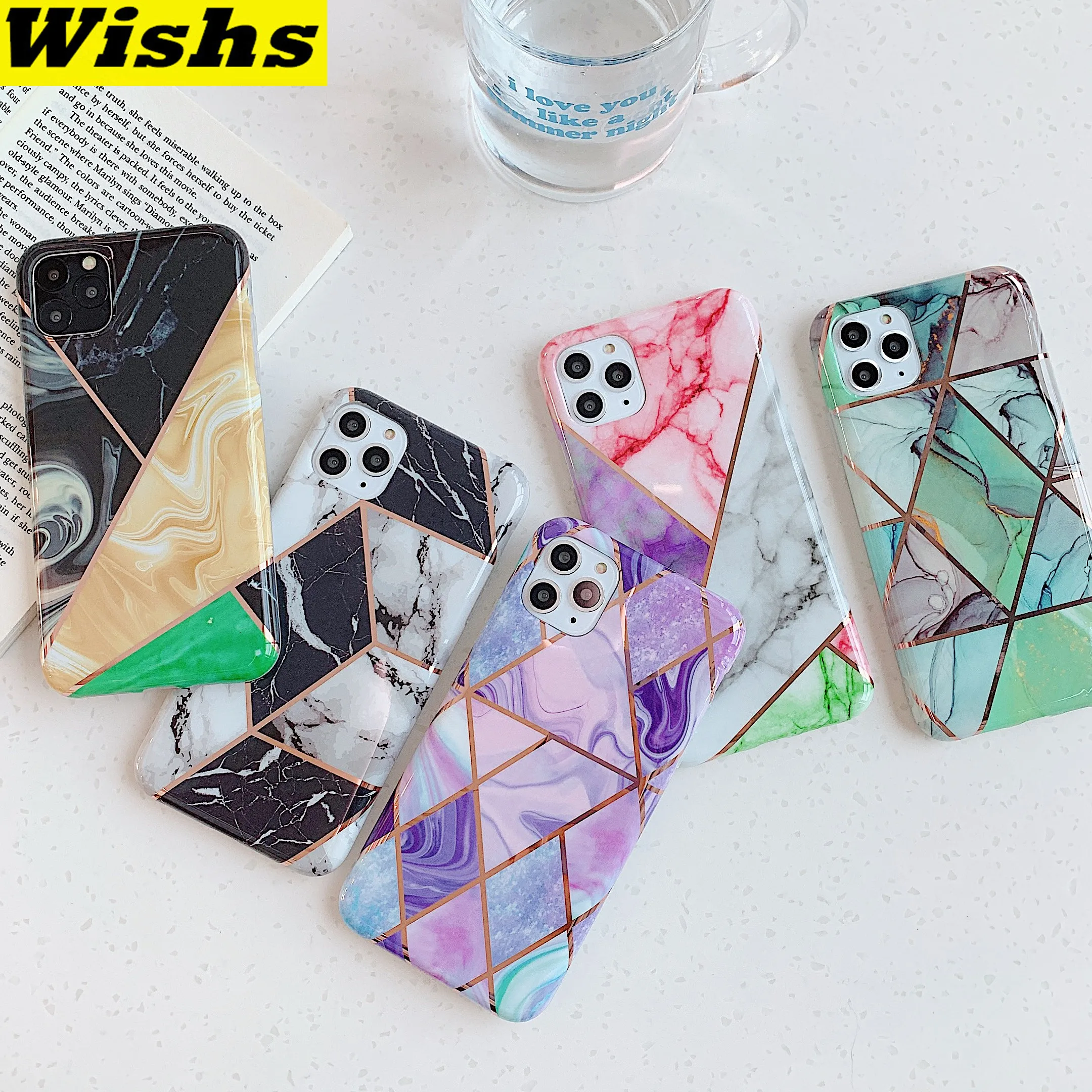 

Electroplating marble case For iPhone 11 Pro Max XR XS MAX X 6 6S 7 8 Plus Retro leaves flowers Soft Silicone Mobile Phone Case