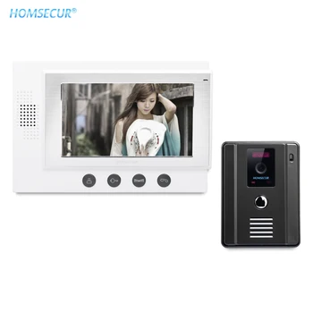 

HOMSECUR 7" Video Door Intercom Phone Doorbell System+700TVLine Camera IR Night Vision for House/Flat TC011-B+TM701-W