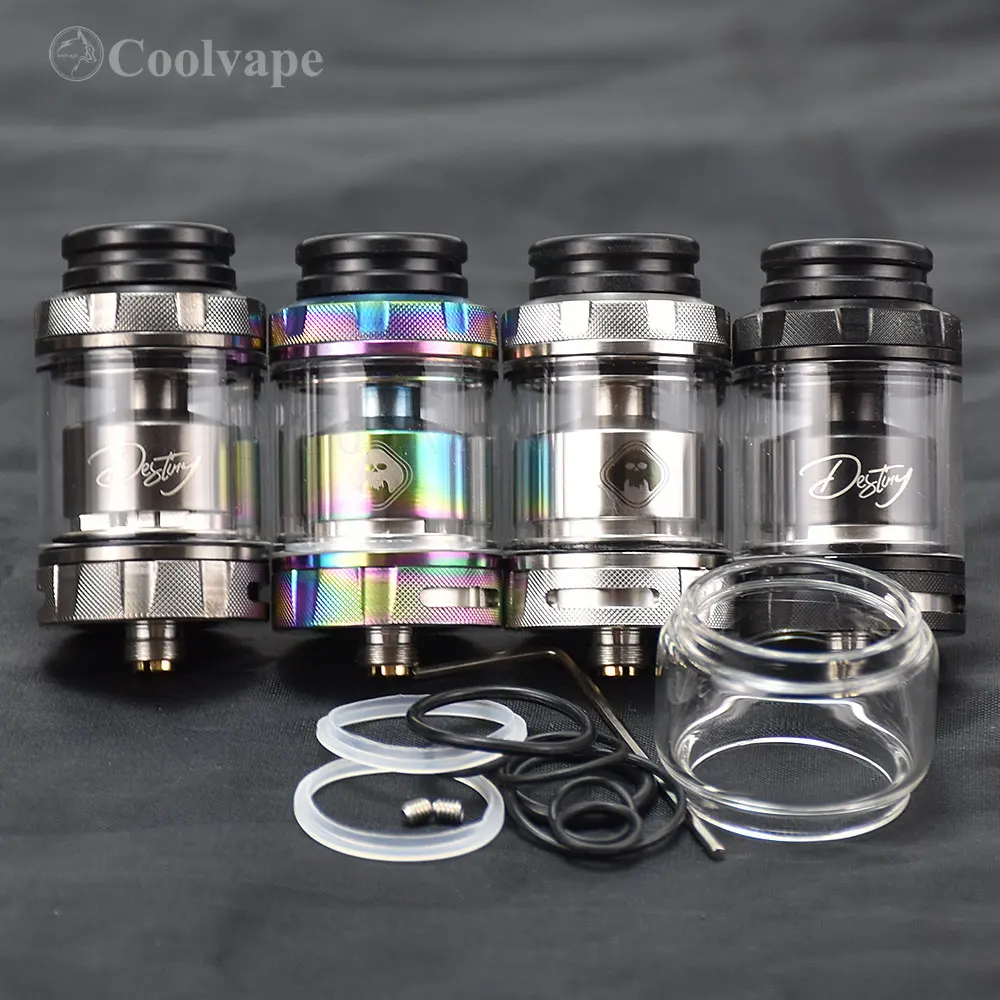 

Destiny RTA 24mm Electronic Cigarette Atomizer 2ml/4ml 316 SS Tank Single Coil vape vaporizer atomizer vs kylin rta taifun rta