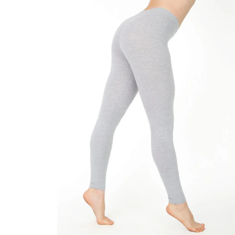 Women Cotton White Black Solid Color Skinny Stretchy Pants Casual Leggings grey leggings