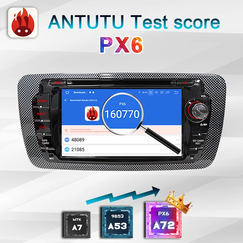 магнитола 2 din андроид Android 10 автомагнитола радио PX6 для Seat Ibiza MK4 6J 2009 2013 навигация