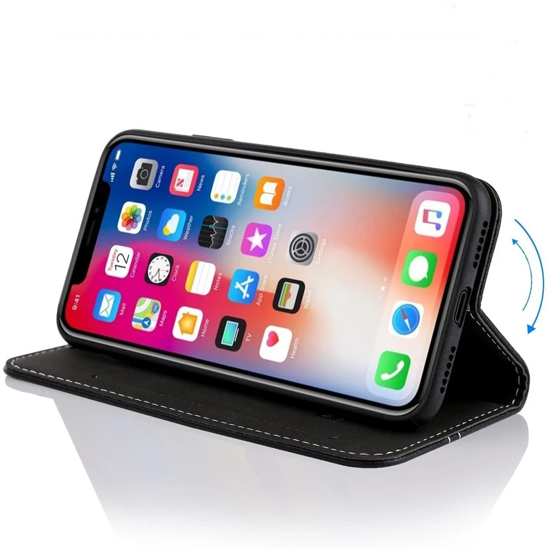 Для iPhone X case XUNDD роскошный, с магнитной застежкой Чехол Винтаж кожаный чехол для iPhone 7 Plus 6 6s с подставкой и карманами для карт функцией